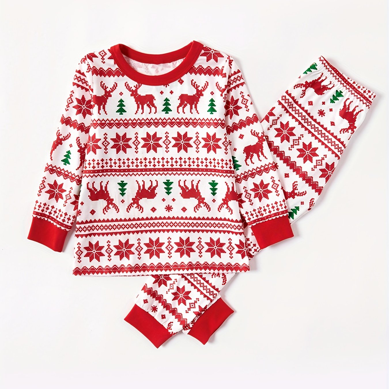 Rodzinny Zestaw Piżam Unisex – Przytulny Wzór Renifera na Świąteczne Wieczory 0