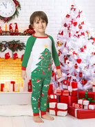 Rodzinny Zestaw Piżam Unisex – Wygodny Nadruk Choinki dla Świątecznego Relaksu 2