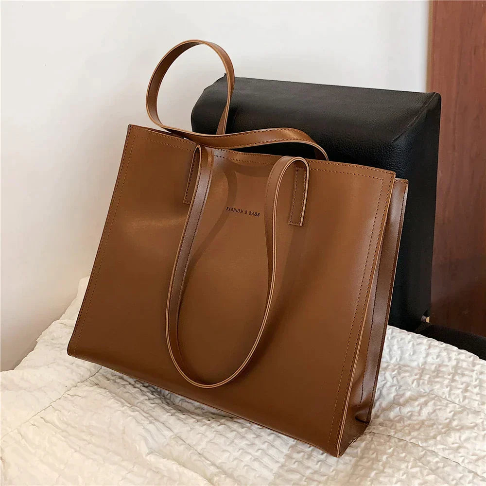 Damska Minimalist Tote Bag - Strukturalna Torba na Dojazdy