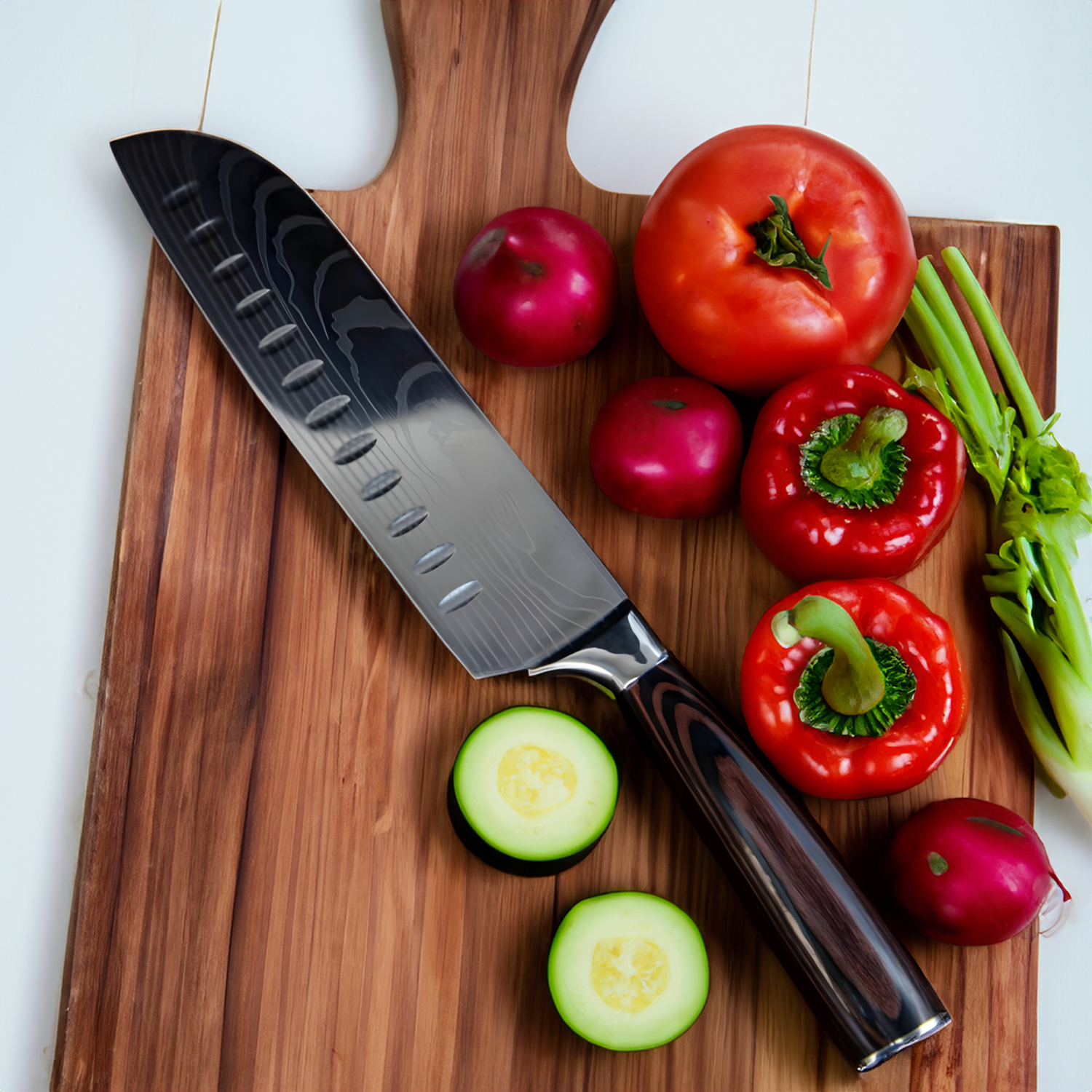 Zestaw Noży Kuchennych – Elegancki 8-Częściowy Komplet z Wzorem Adamaszkowym do Precyzyjnego Krojenia 1