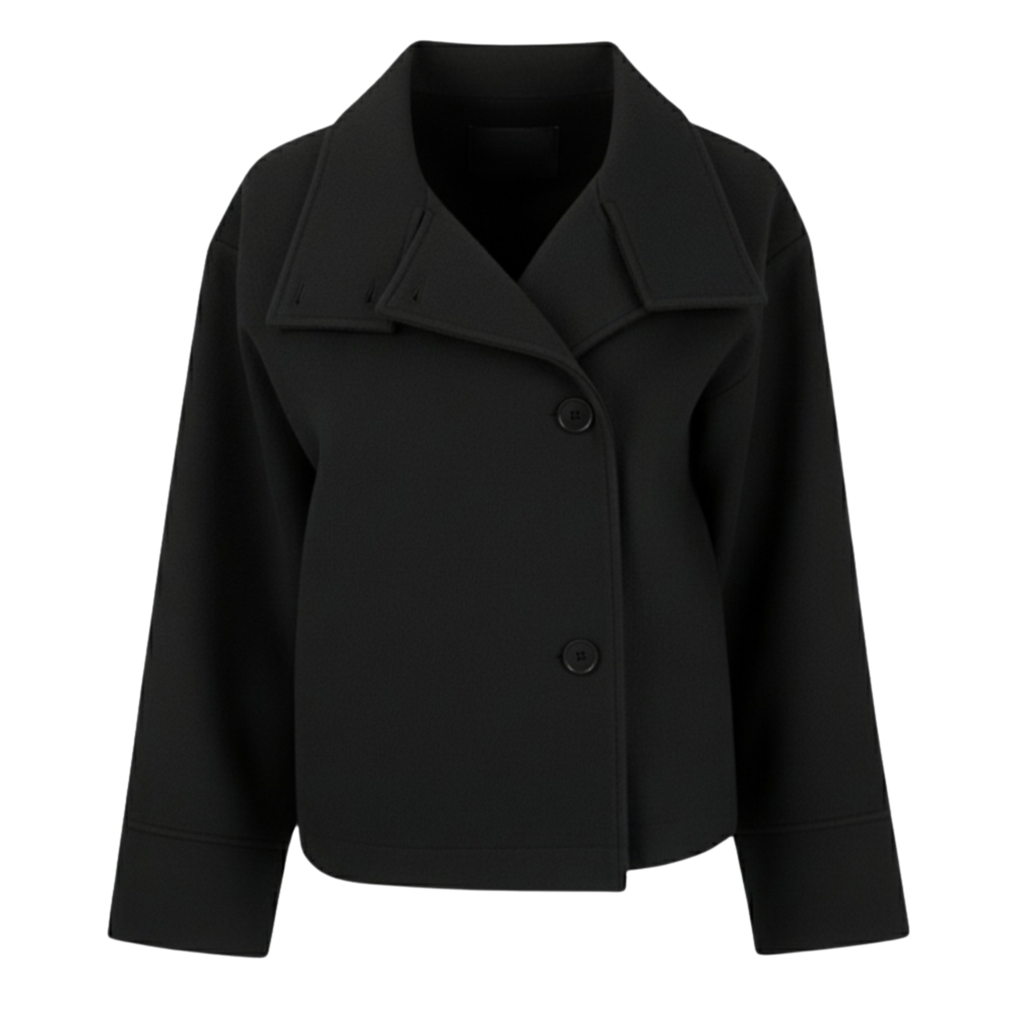 Damska Krótka Kurtka Przejściowa - Fason Oversize i Wysoki Kołnierz