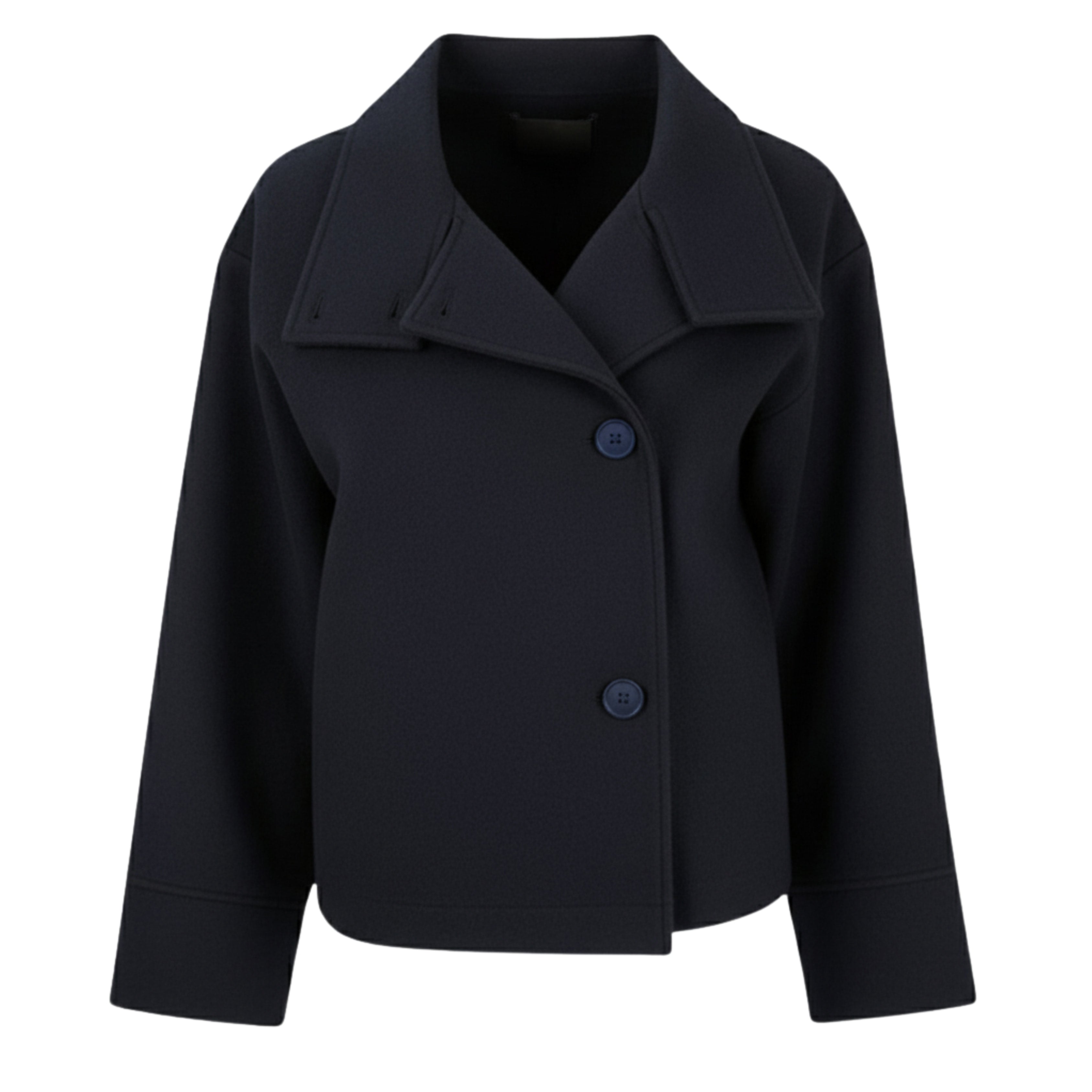 Damska Krótka Kurtka Przejściowa - Fason Oversize i Wysoki Kołnierz