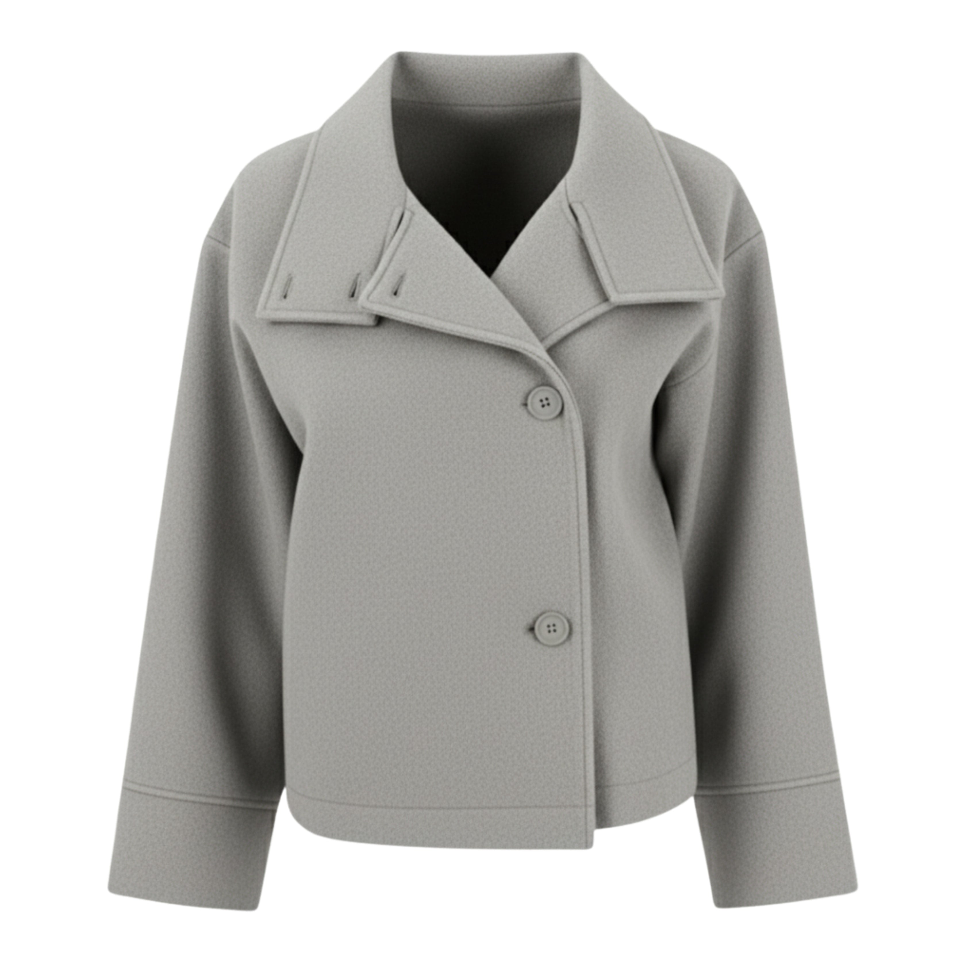 Damska Krótka Kurtka Przejściowa - Fason Oversize i Wysoki Kołnierz